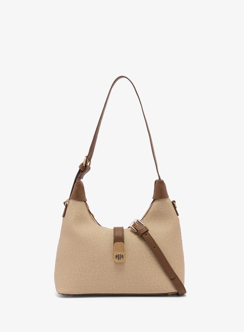 جلاموروس حقيبة كتف من الرافييا بجلد صناعي - Image 1